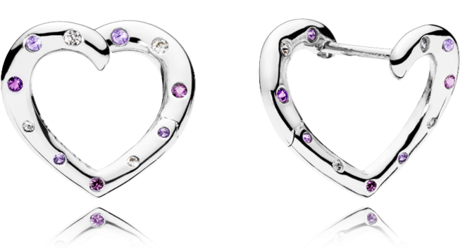 Pandora Bright Heart Hoop Earrings (1000x1000), Png Download