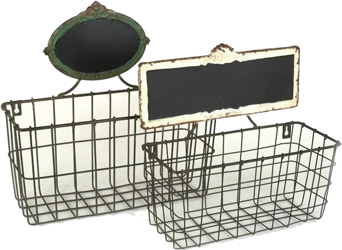 Wire Home Accents With Chalkboard Label - Basket (707x527), Png Download
