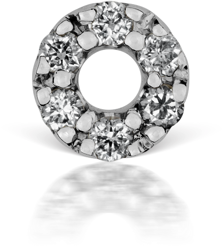 Diamond Micropave Open Circle Threaded Stud - Diamond (850x850), Png Download