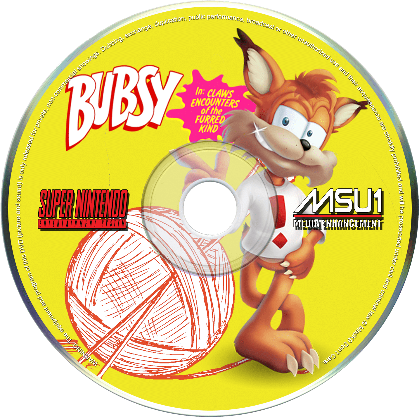 385214802 Disc Bubsyin - Bubsy Shirt (1686x1686), Png Download