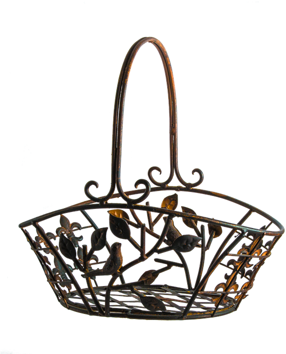 Canvas Print Basket Metal Copper Fruit Bowl Oxidized - Metal (623x720), Png Download
