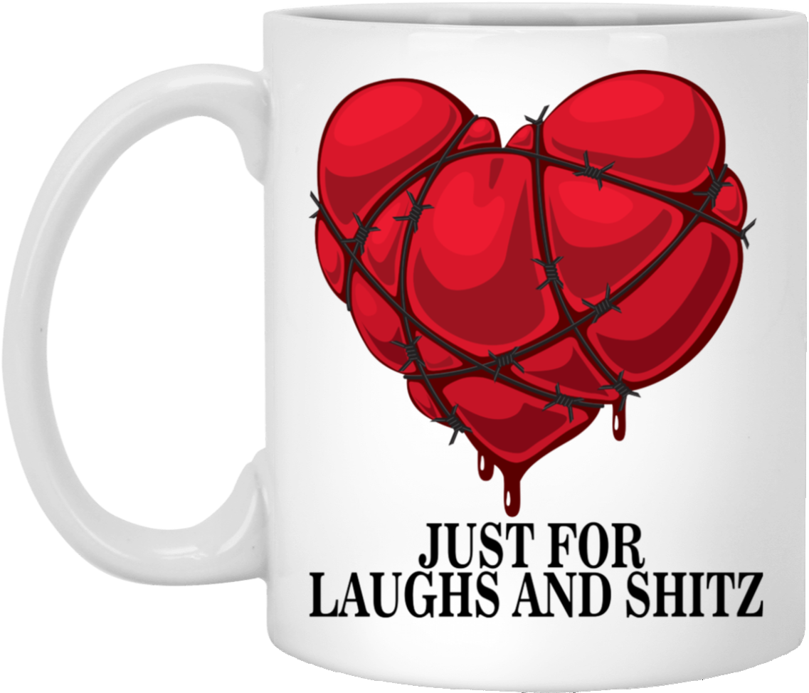 "my Bloody Heart" 11 Oz - Heart Wrapped In Barbed Wire (1155x1155), Png Download