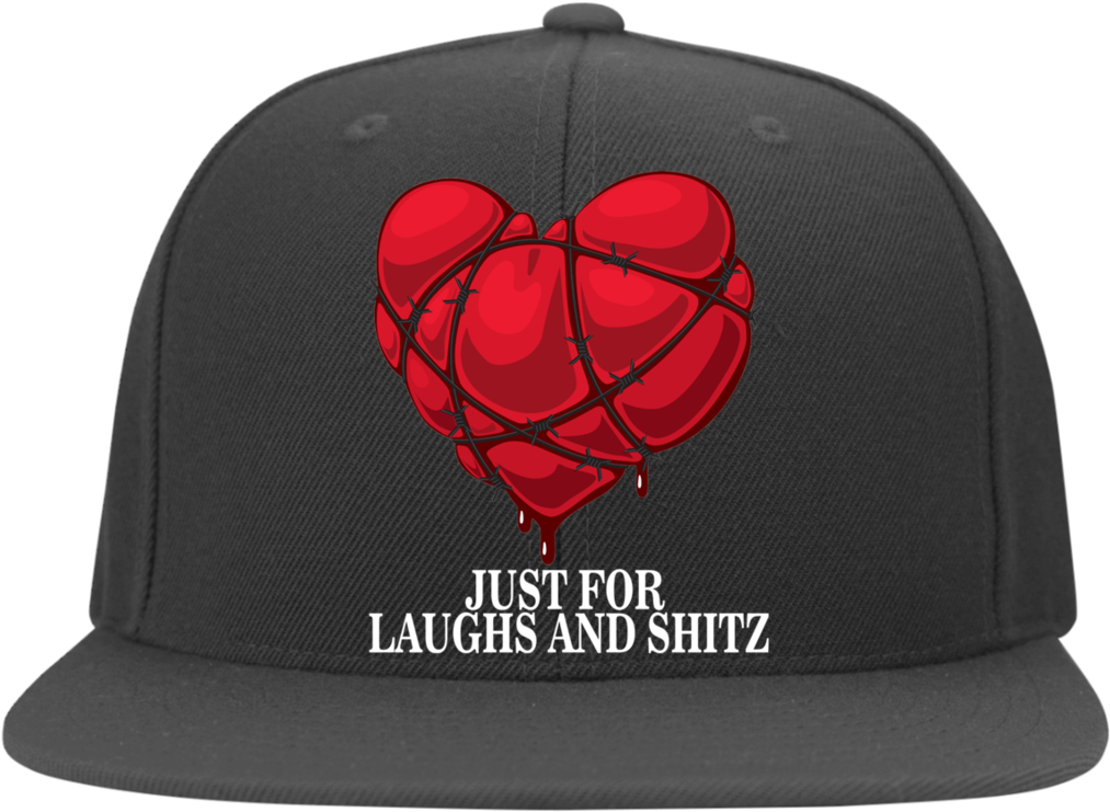 "my Bloody Heart" In White Print Flat Bill Twill Flexfit (1024x1024), Png Download