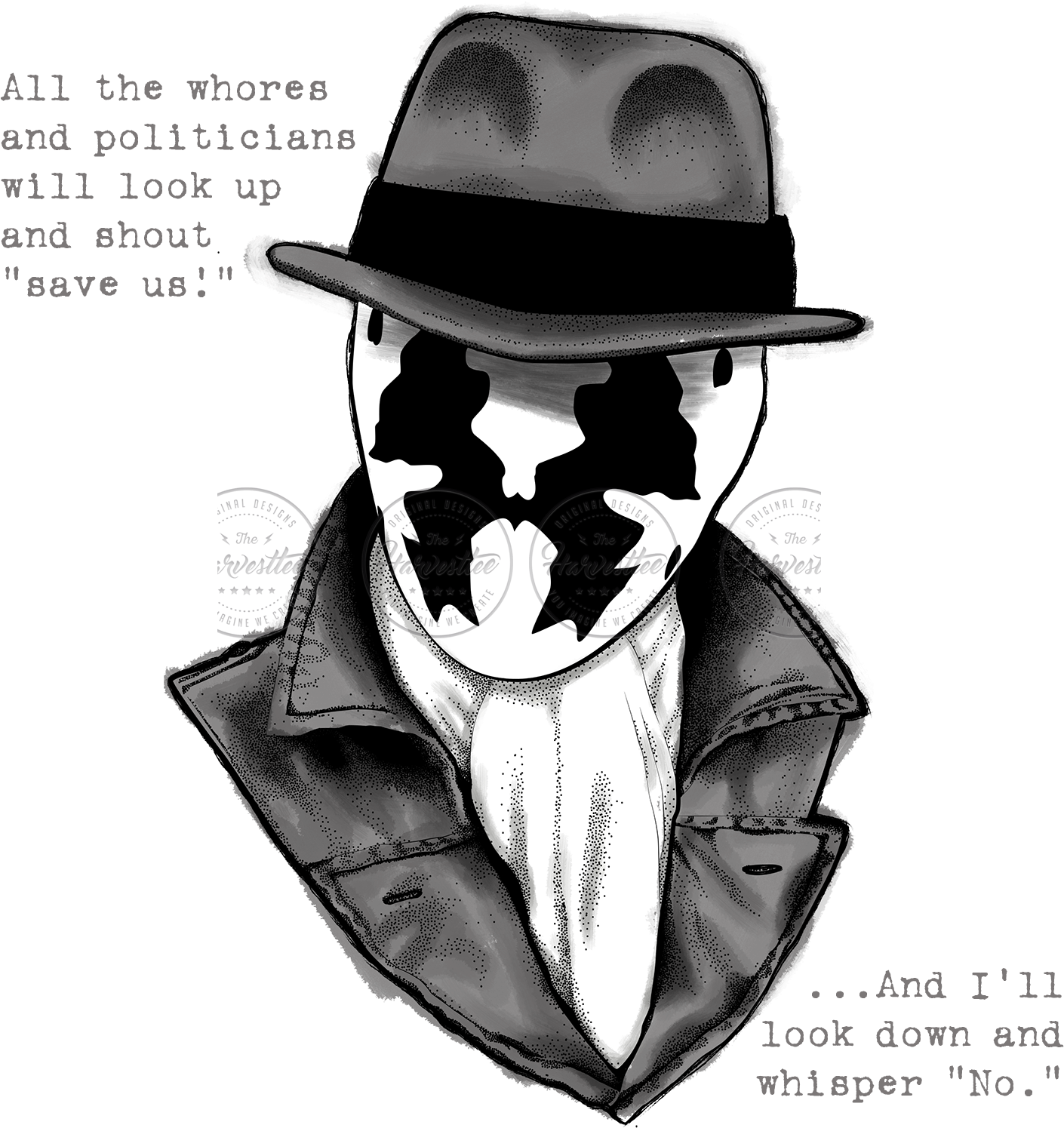 Rorschach De Watchmen Dc Comics - Rorschach Watchmen (1500x1500), Png Download