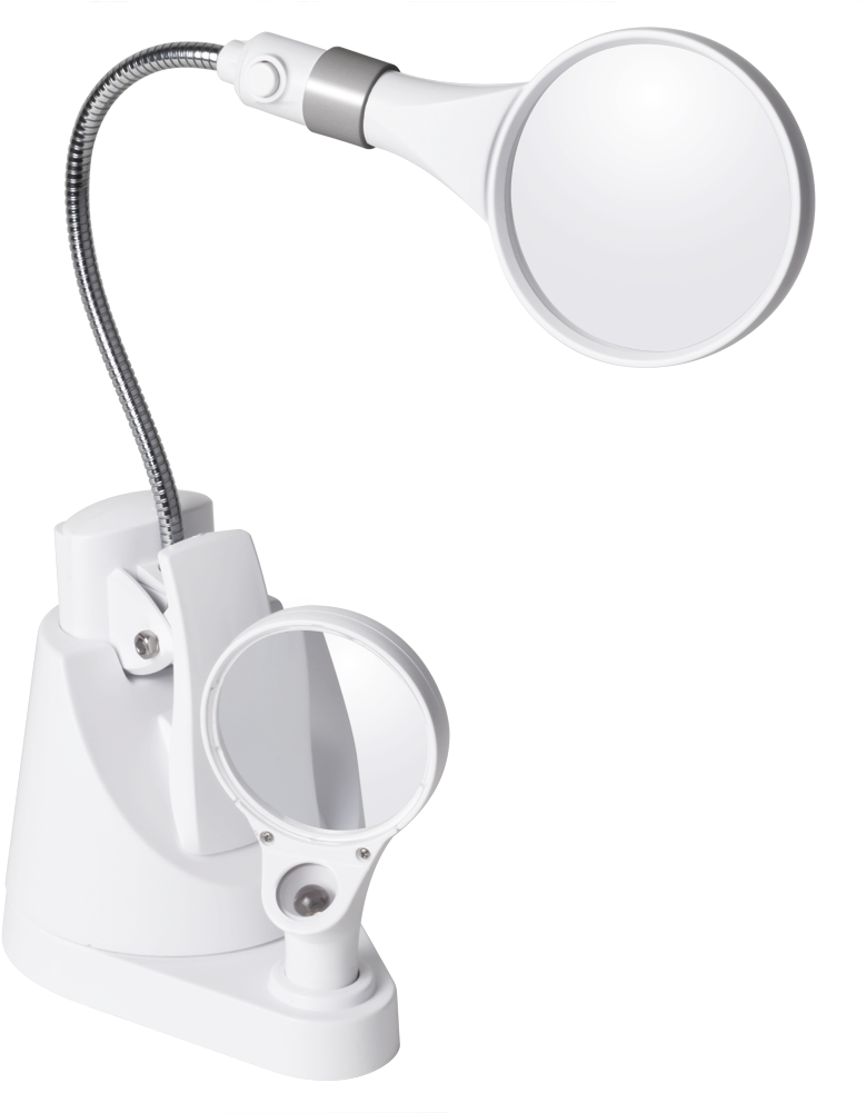 Ottlite Led Clip & Freestanding Dual Magnifier Lamp - Circle (1000x1000), Png Download