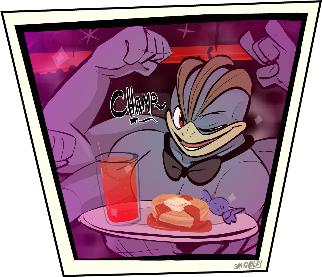 Machamp Cafes Are Now Canon [morepkmn] - Cartoon (1113x968), Png Download