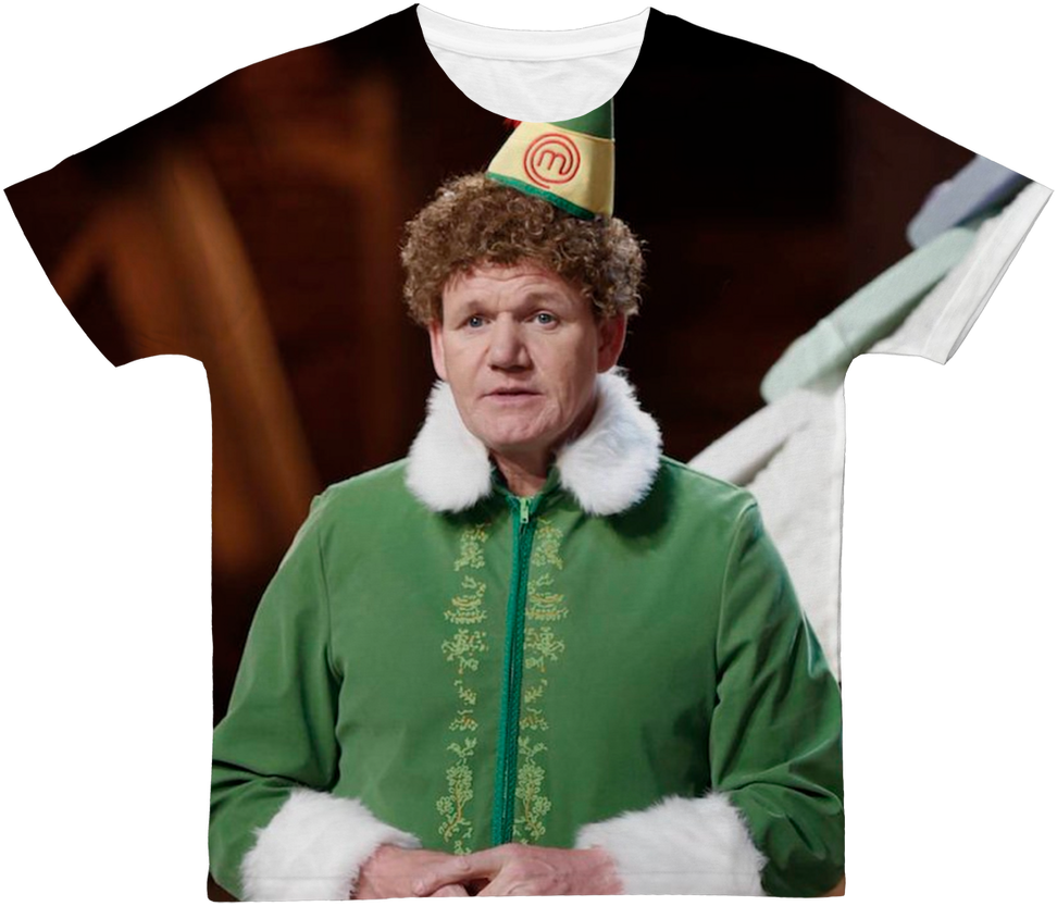 Gordon Ramsay Dressed As Buddy The Elf ﻿classic Sublimation (1024x1024), Png Download