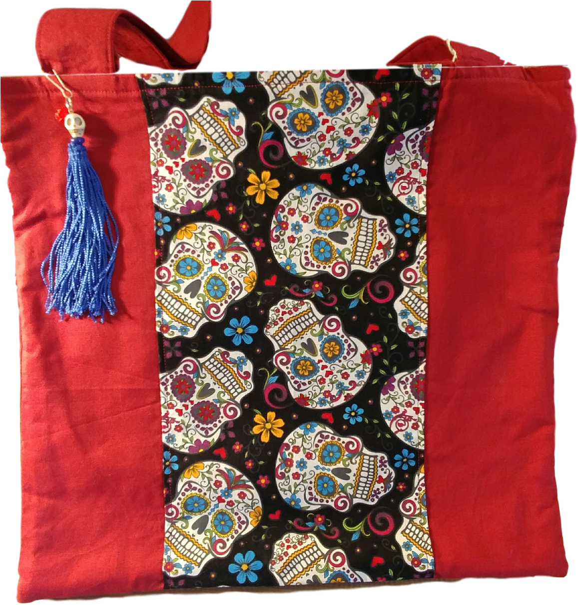 Bag Red Cloth Day Of The Dead Handcrafted By Skilled - Calavera (1181x1280), Png Download