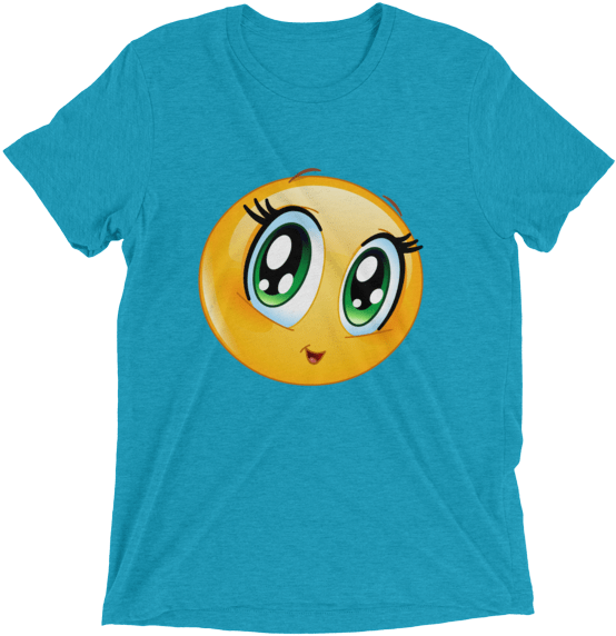 Cute Manga Girl Emoji T Shirt - Shirt (600x600), Png Download