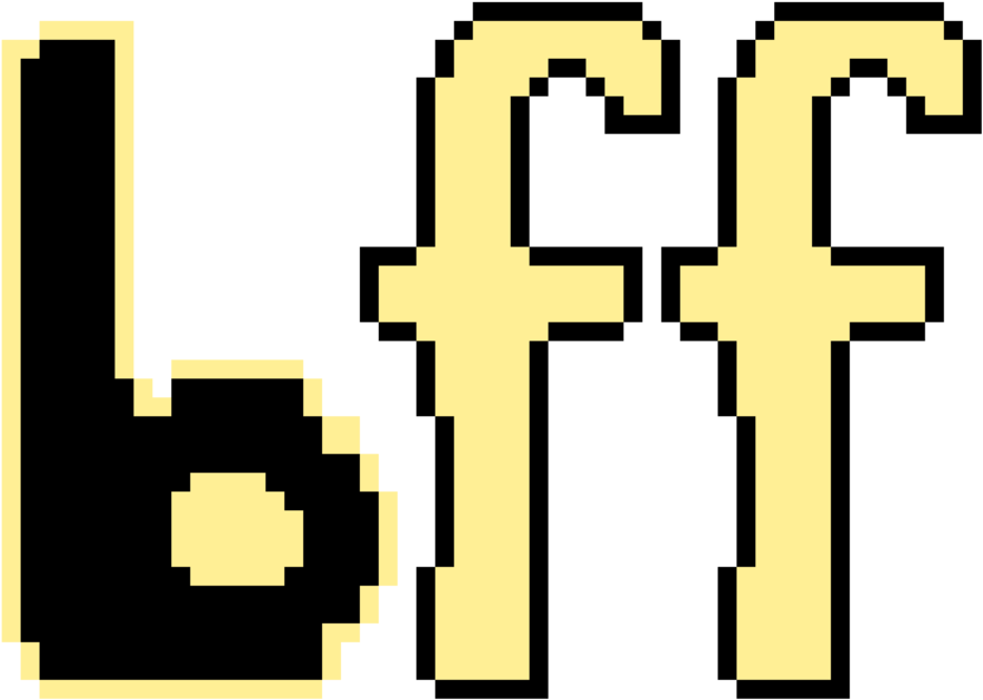 Bff Title - Kawaii Faces Pixel Art (1000x690), Png Download