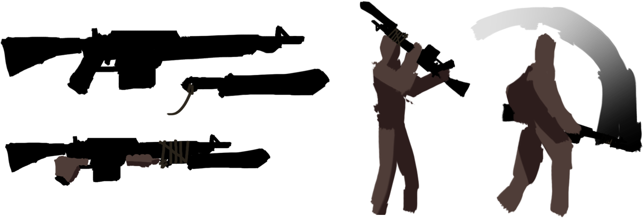 Could Be Swung Somewhat Like An Axe If The Binding/attachment - Airsoft Gun (1422x507), Png Download