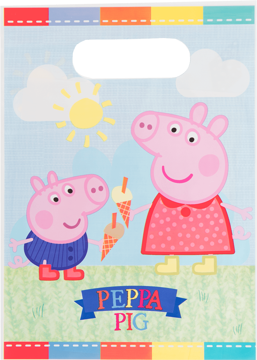 Peppa Pig Loot Bag Front - Banner Peppa Pig (1400x1400), Png Download