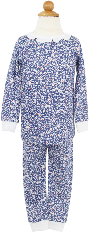 Ava Ruffled Two Pc - Pajamas (600x900), Png Download