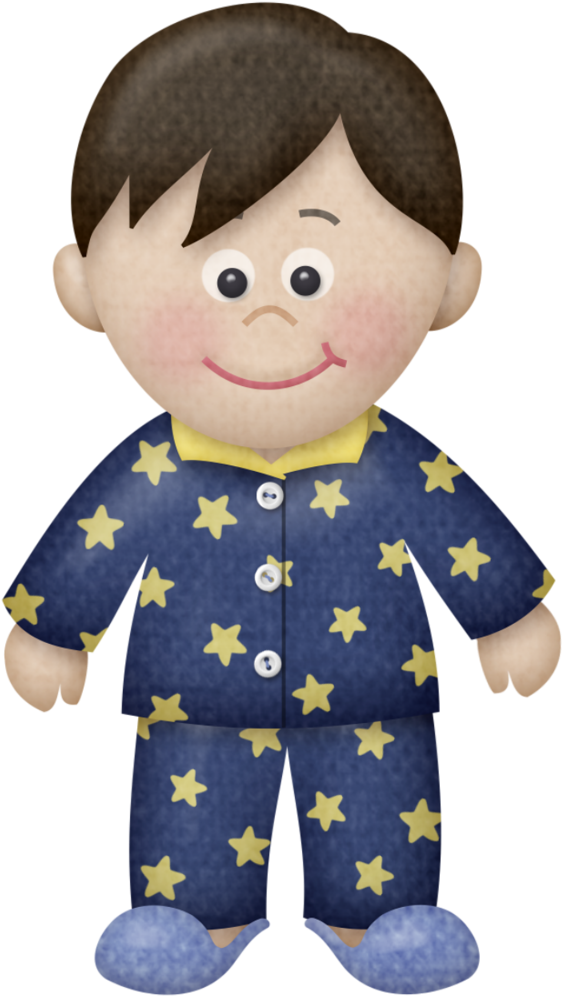 Boy In Pajamas Clipart - Boy In Pyjamas Clipart (601x1024), Png Download