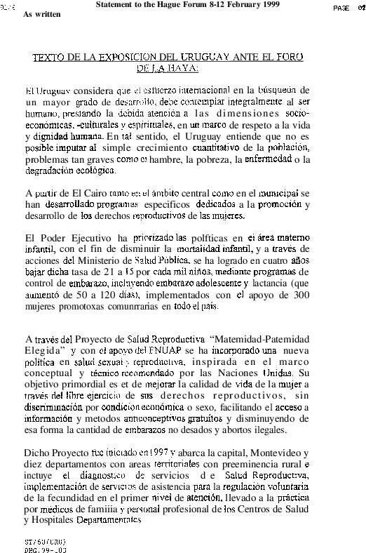 Statement Of Uruguay - Document (615x1009), Png Download