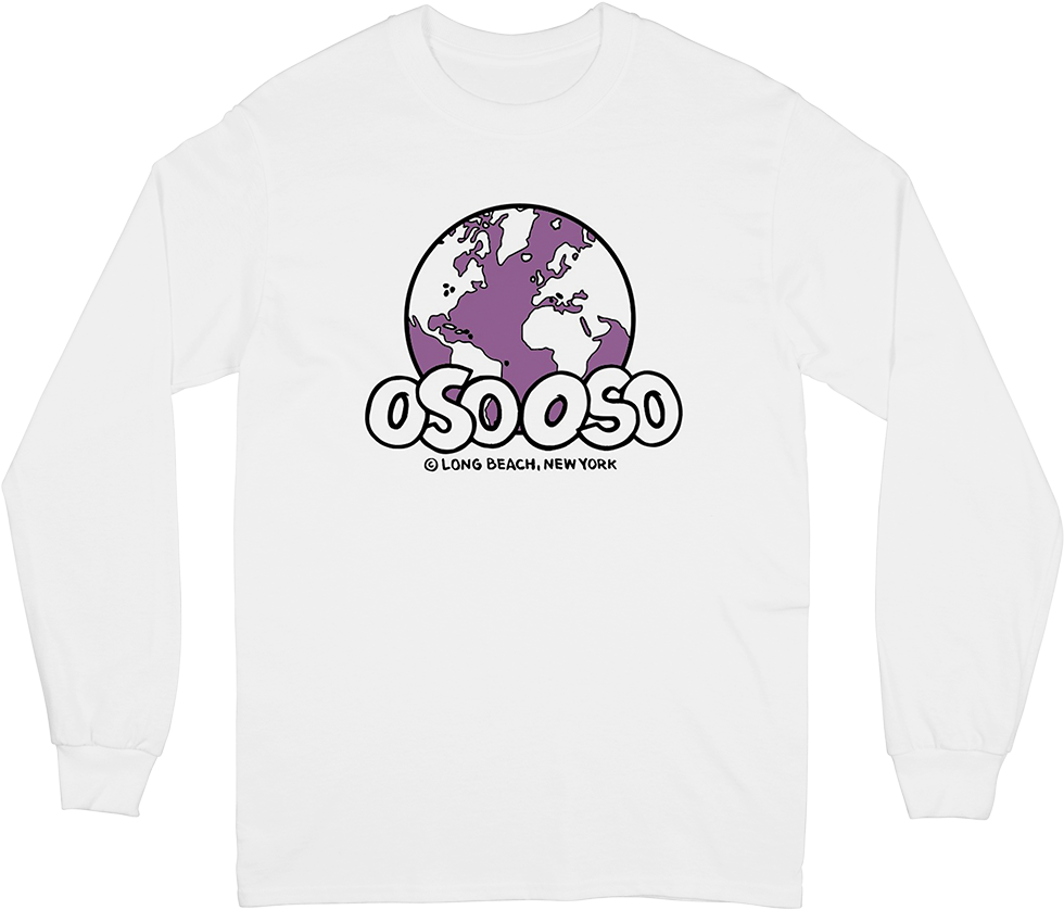 Long Sleeve Globe - Long-sleeved T-shirt (1000x1000), Png Download
