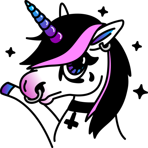 99cb 0000 Vector Smart Object - Unicorns Goth (578x578), Png Download