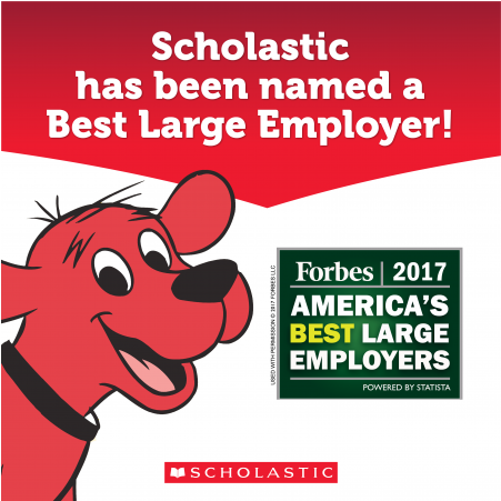 Forbes Names Scholastic A 2017 Best Large Employer - Cartoon (800x450), Png Download