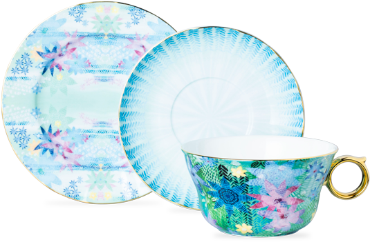 Falling Flowers Jade Trio - Bowl (555x555), Png Download