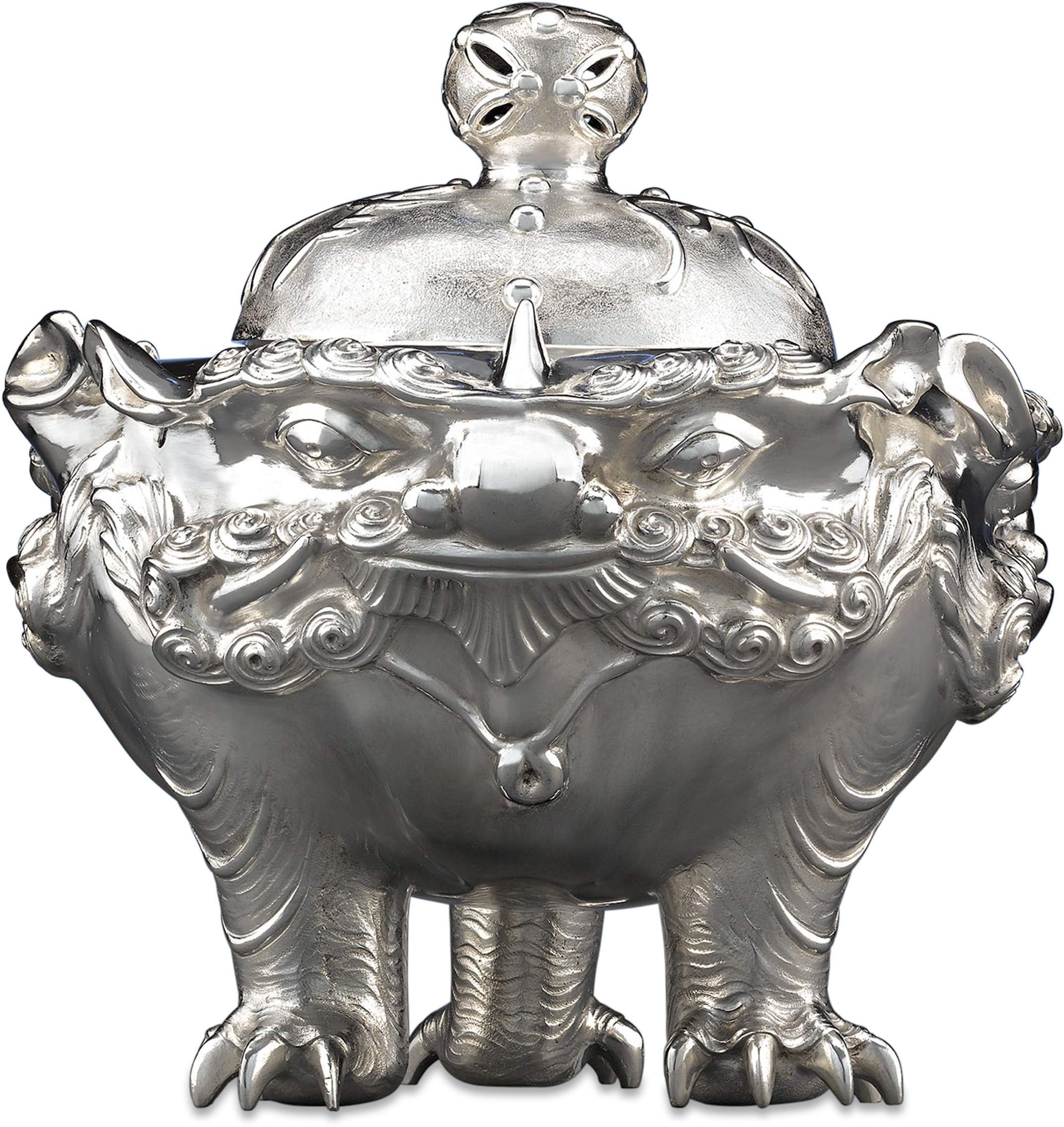 Meiji-period Japanese Silver Censer - Statue (2500x2500), Png Download