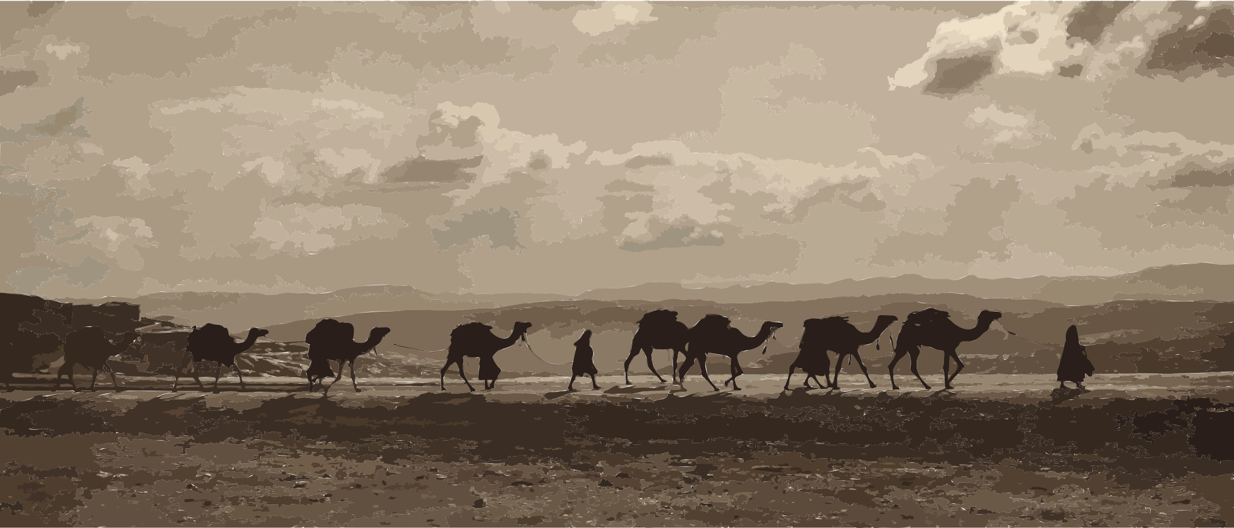 This Free Icons Png Design Of Egyptian Camel Transport3 (2400x1027), Png Download