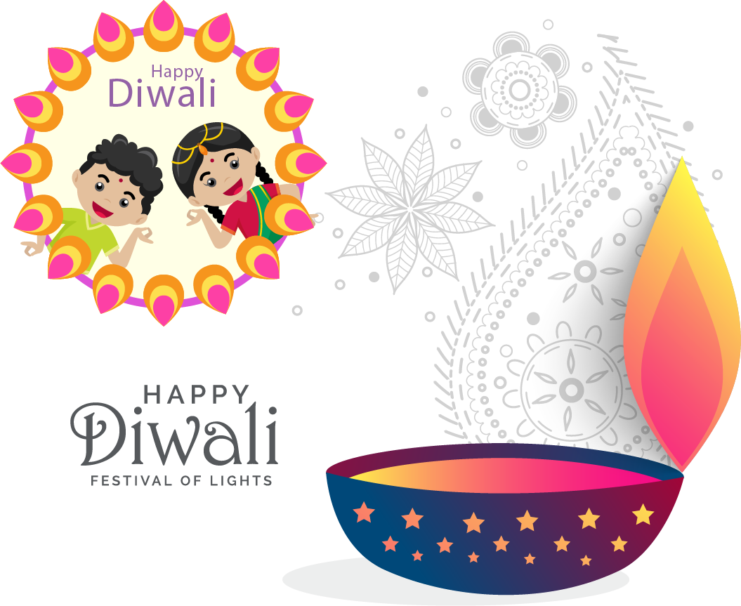 Hindus Interpret The Diwali Story Based Upon Where - High Resolution Happy Diwali (1055x863), Png Download