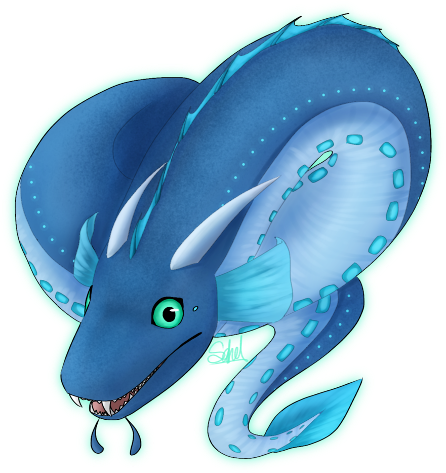 Blue Crescent Eel Cm By Sahel-solitude - Cartoon (881x933), Png Download