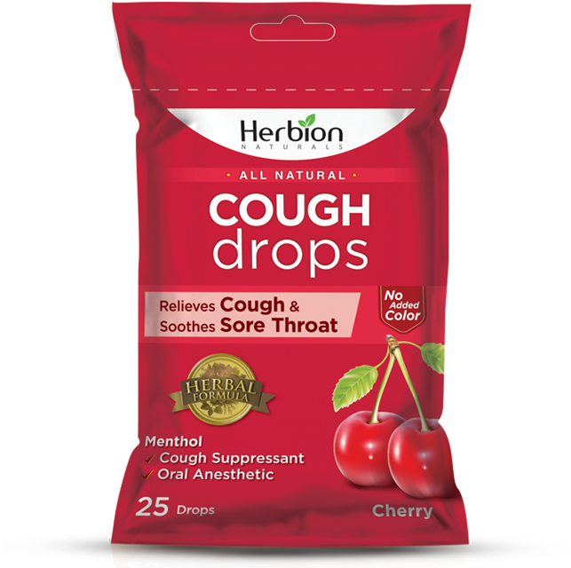 Cough Drops Pouch With Cherry Flavor - Herbion Candies Honey Lemon Sugar Free (800x645), Png Download