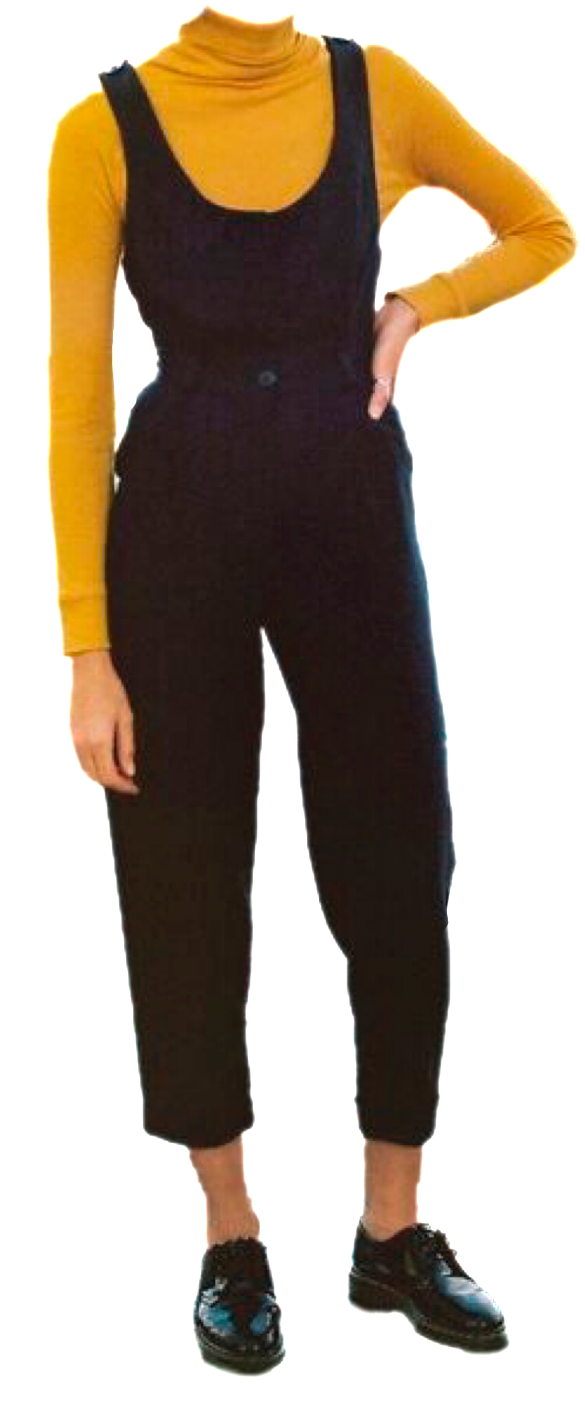 Yellow Black Polyvore Moodboard Filler Outfit - Girl (963x2048), Png Download