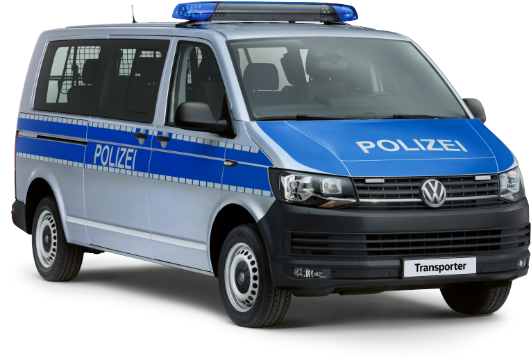 Volkswagen Nutzfahrzeuge - Polizei Auto Vw Bus (960x540), Png Download