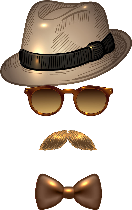 Sunglasses Fedora Moustache Avatar Hat Man Clipart - Logo Moustache Papillon (999x1000), Png Download