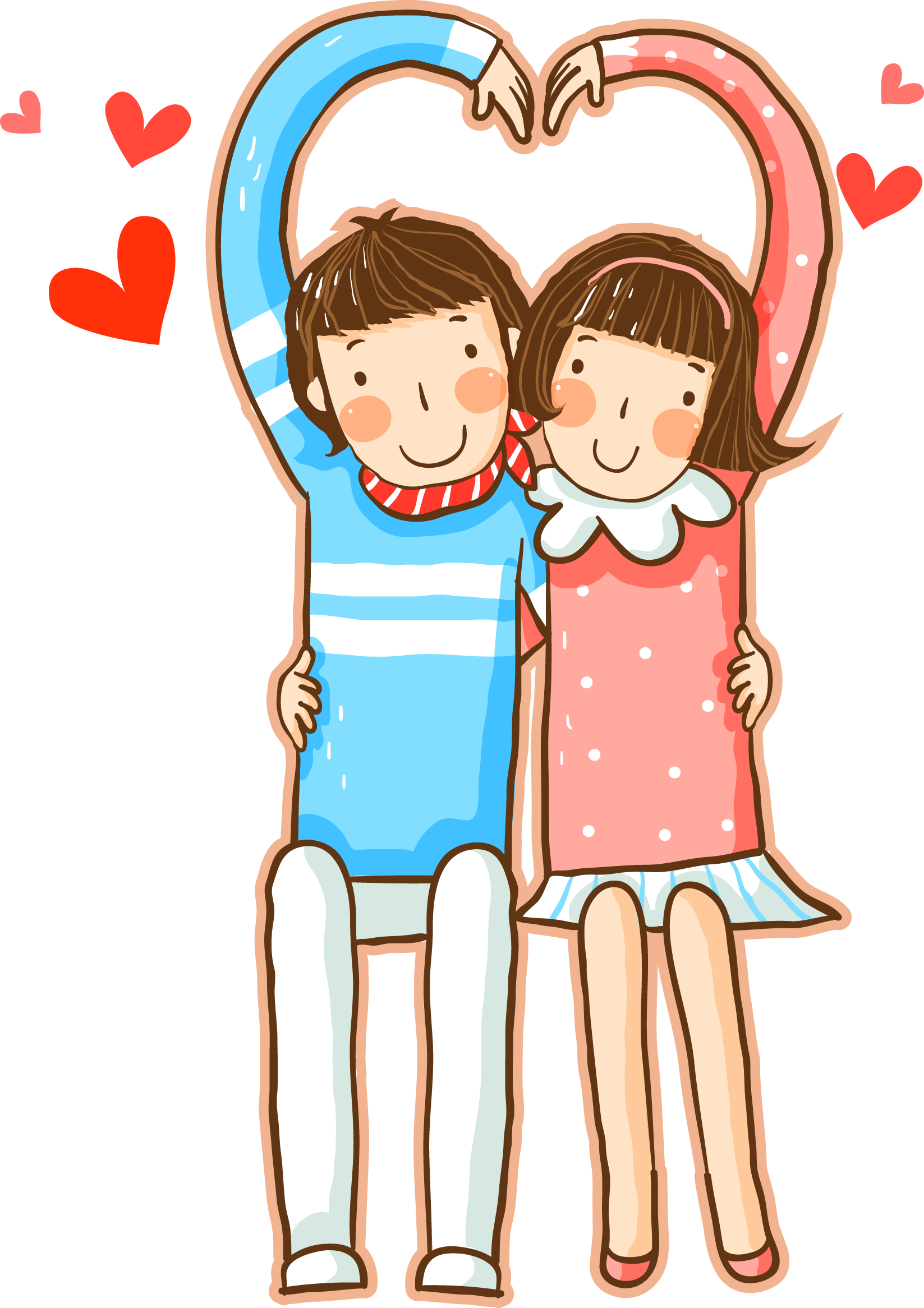 Download 1647 X 2332 8 - Heart Love Couple Cartoon PNG Image with No  Background 