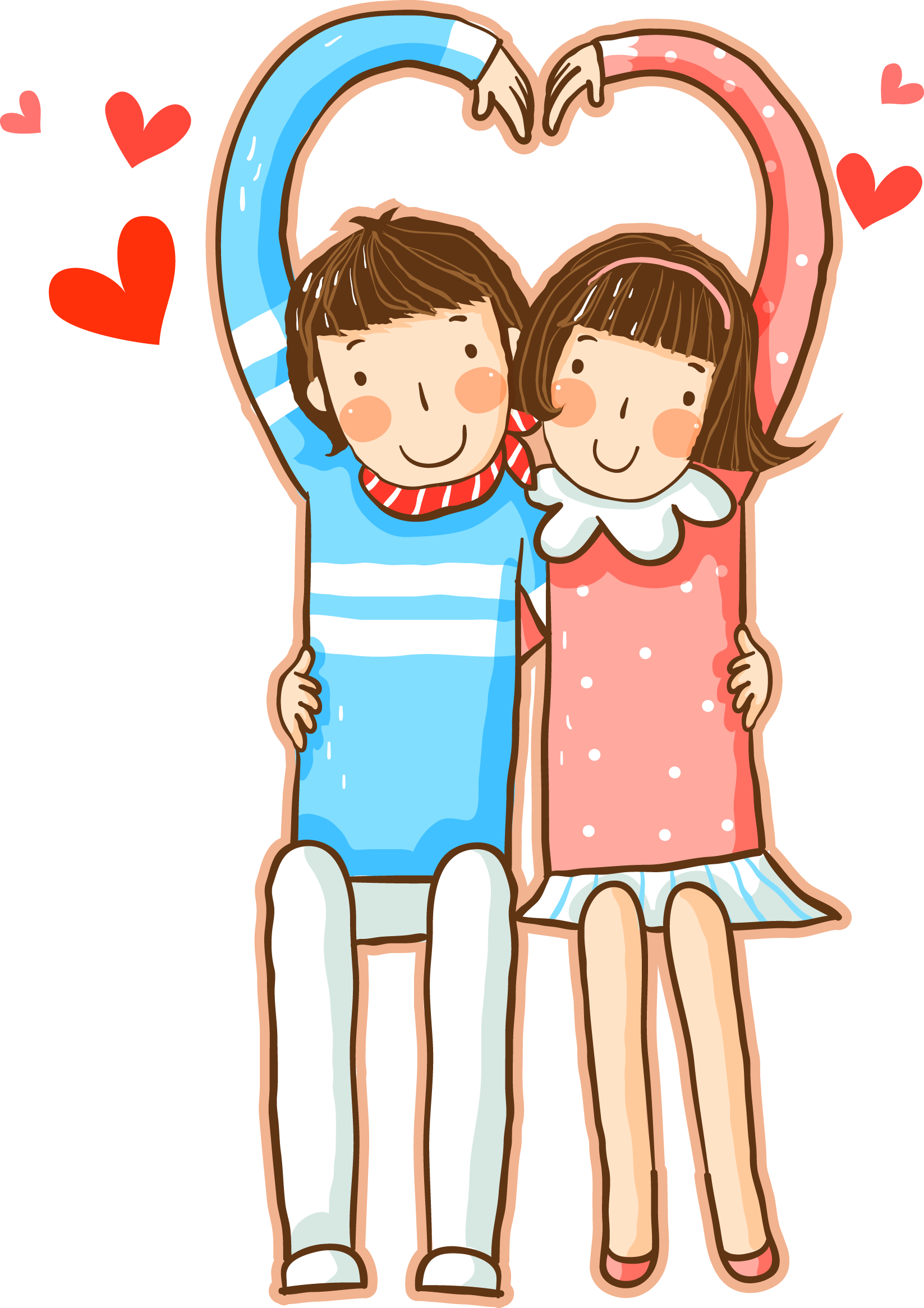 1647 X 2332 8 - Heart Love Couple Cartoon (1647x2332), Png Download