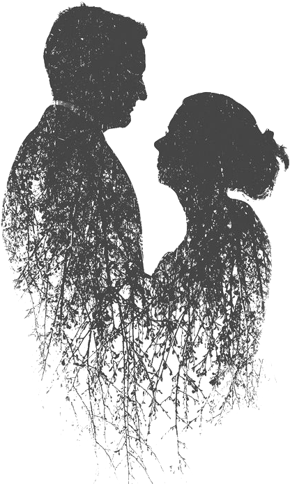 Silhouette Couple Multiple Exposure Png Image High - Love Double Exposure Photography (564x846), Png Download