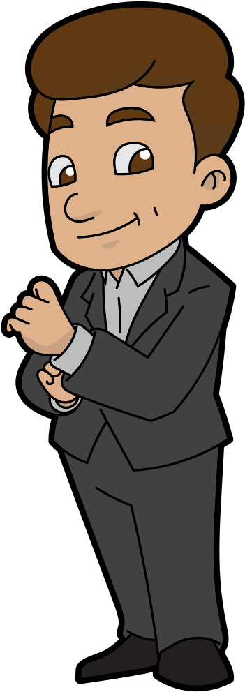 A Confident And Likeable Cartoon Businessman - Cartoon (456x1056), Png Download