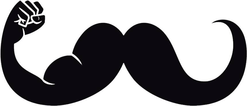 Mustaches Clip Art With Fist Transparent Background (800x445), Png Download