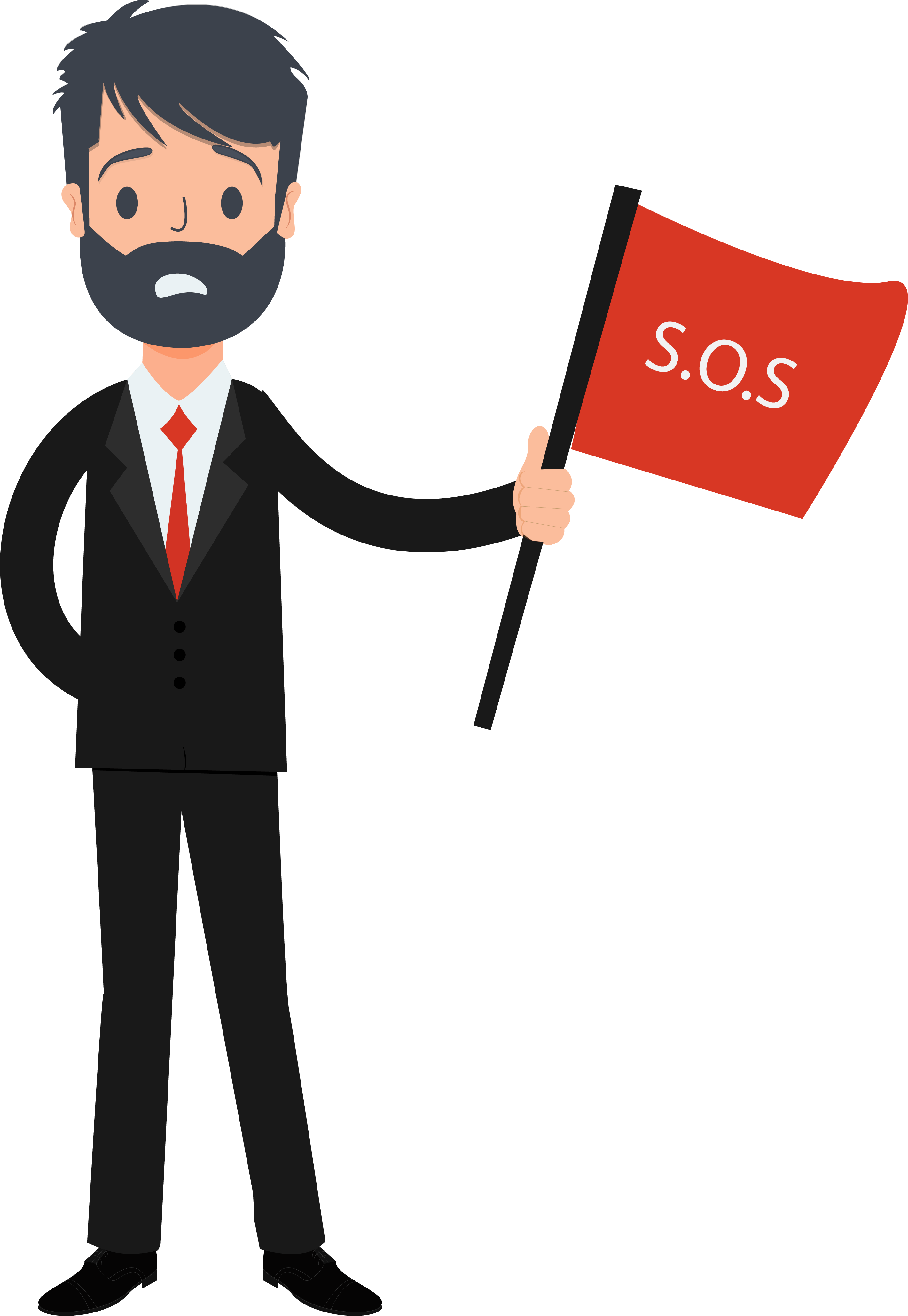 Toon Beard Businessman 87 (2840x4114), Png Download