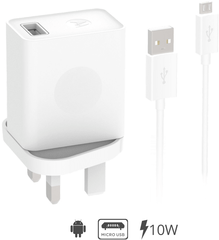Motorola Rapid Usb Mains Mobile Charger Micro-usb Cable - Cargador Rapido Motorola (1000x1000), Png Download