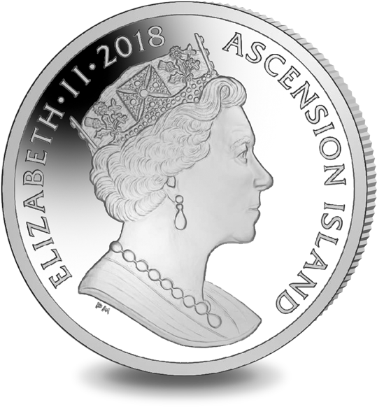 The New Coin For Ascension Island, With A Value Of - Coin (577x600), Png Download