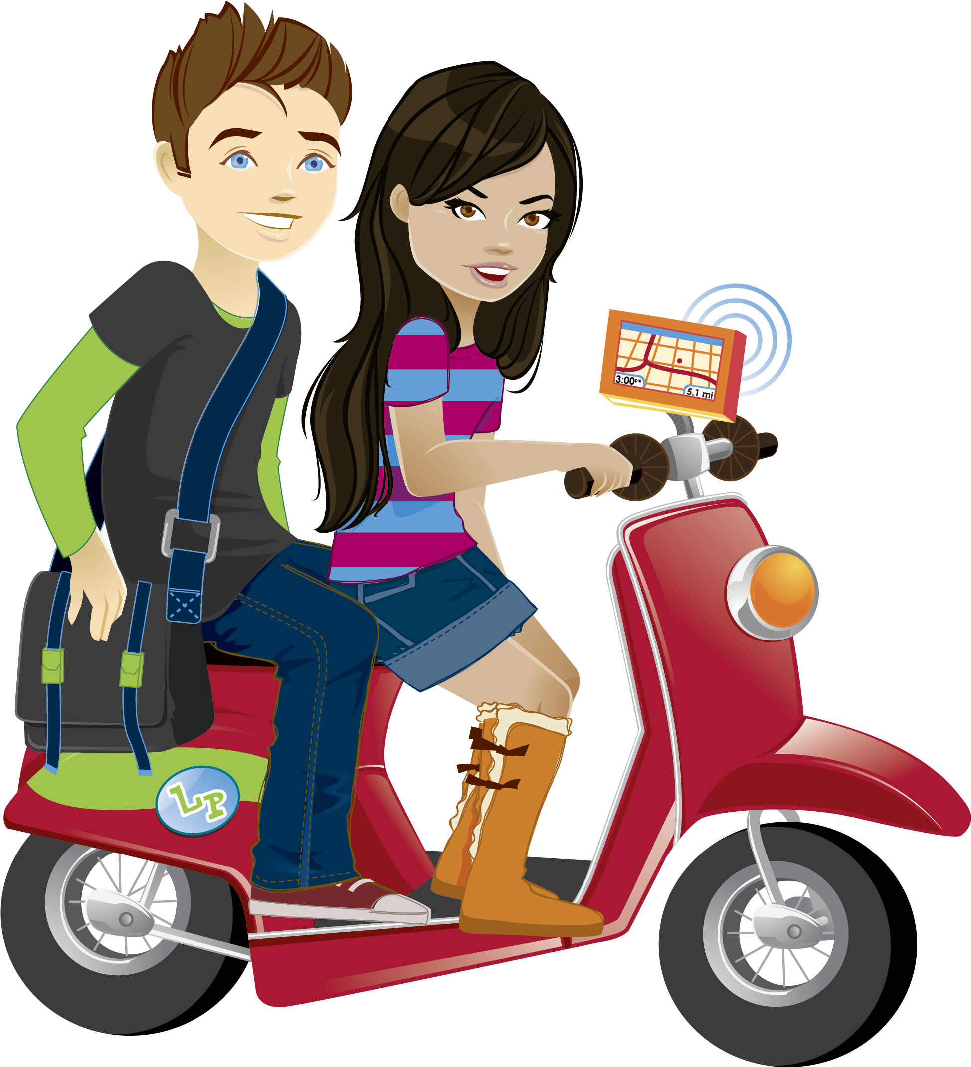 Scooter Clipart 5 Year Old Child - Little Passports Sam And Sofia (2550x2392), Png Download