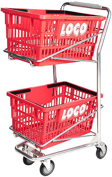 Big And Standard Basket Cart (445x700), Png Download