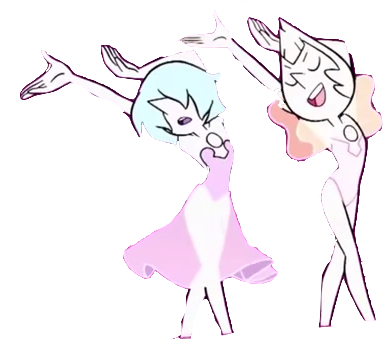 Blue Pearl And Yellow Pearl Dancing - Blue Pearl And Yellow Pearl (447x338), Png Download