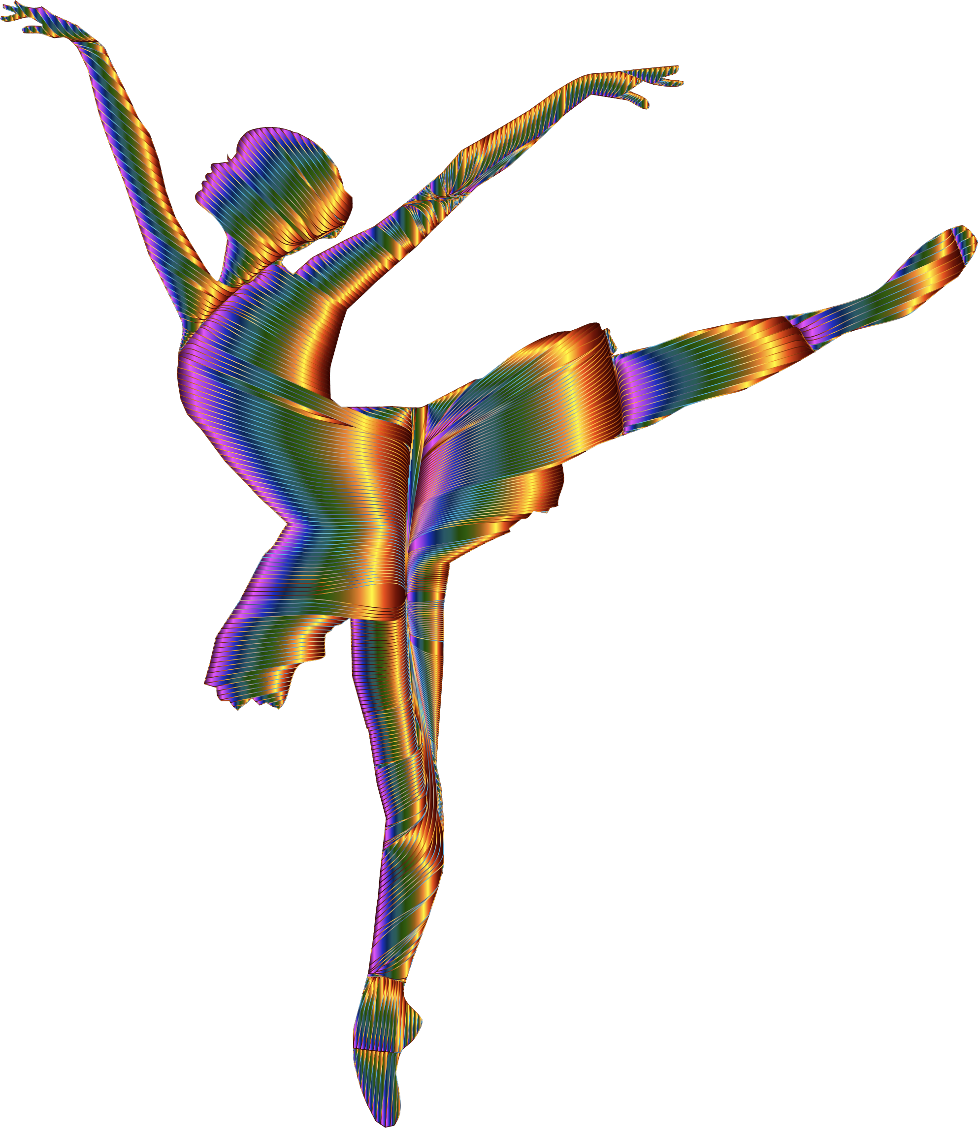 Chromatic Graceful Ballerina Silhouette No Background - Clip Art Ballet Shoes (1986x2292), Png Download