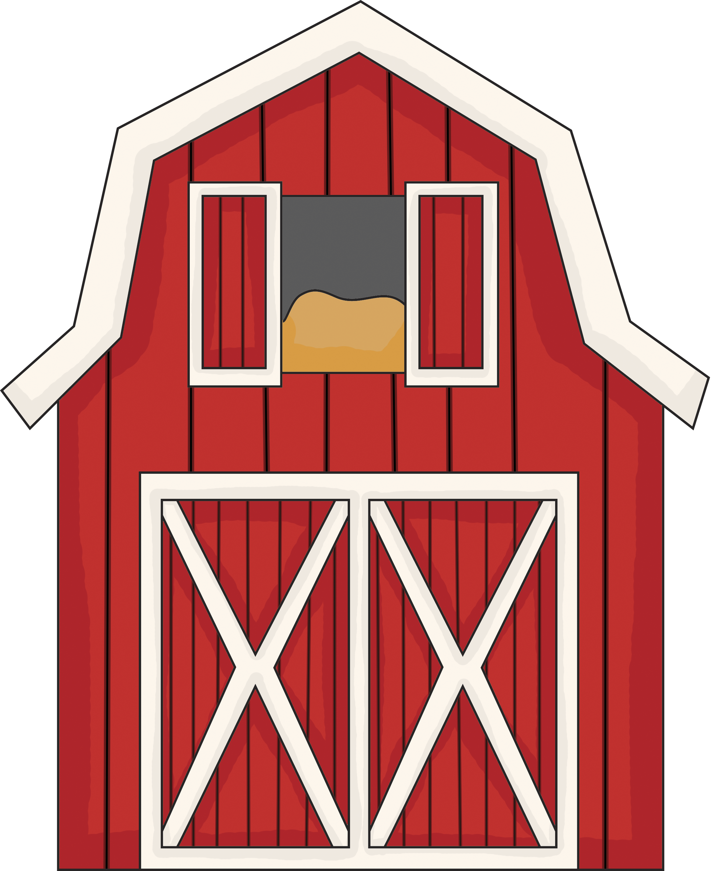 Index Of /images/scrappin Doodles/farm Kids Png Download - Simpson Strong Tie Gambrel Roof (2413x2958), Png Download