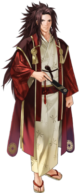 Ryoma Dancing Samurai Face - Fire Emblem Heroes Ryoma Dancer (340x408), Png Download