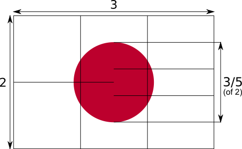 Japanese Flag Construction - Japanese Flag (486x300), Png Download