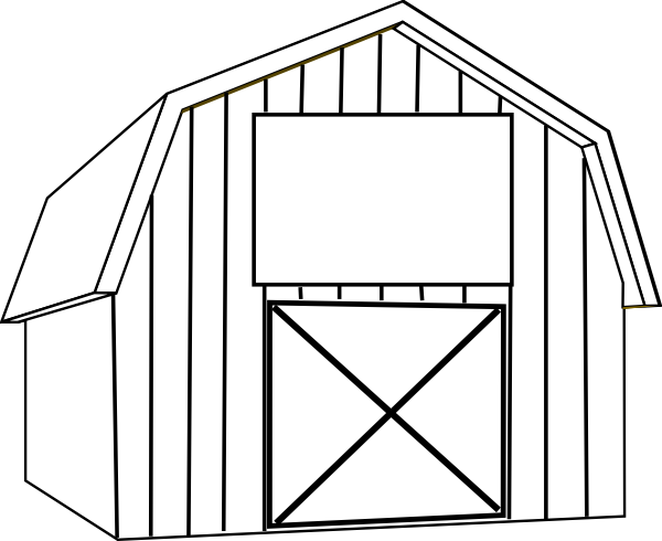 How To Set Use Black White Barn Svg Vector (600x490), Png Download