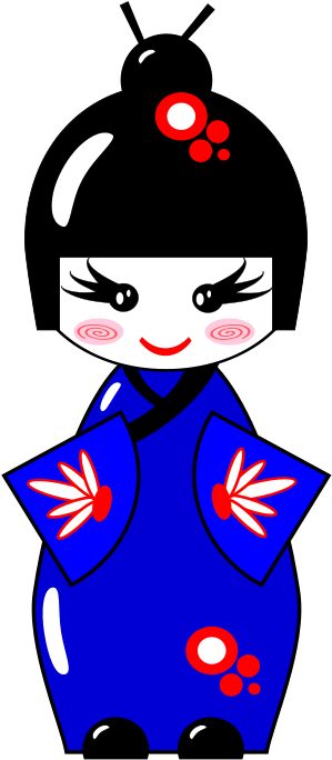 Japanese Cliparts - Kokeshi Dolls (637x900), Png Download