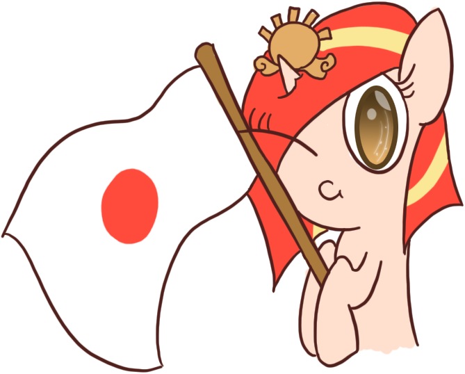 Slimstyle, Flag, Japanese Flag, Nation Ponies, Oc, - Derpy Hooves (712x586), Png Download