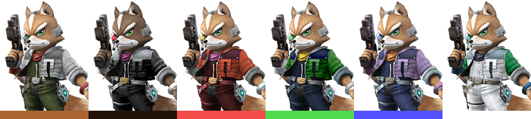Fox Palette - Fox Smash 4 Skins (768x172), Png Download